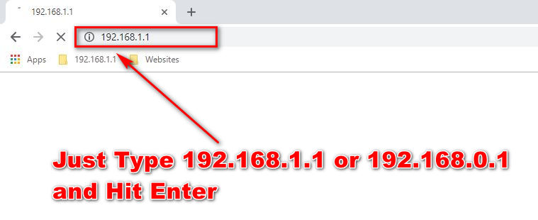 Type on URL Bar 192.168.1.1