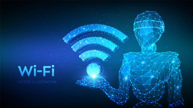 Wifi Signal With Robot Presentation